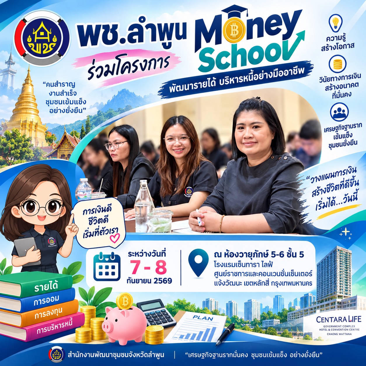 พช.ลำพูน ร่วมโครงการ Money School พัฒนารายได้ บริหารหนี้อย่างมืออาชีพ