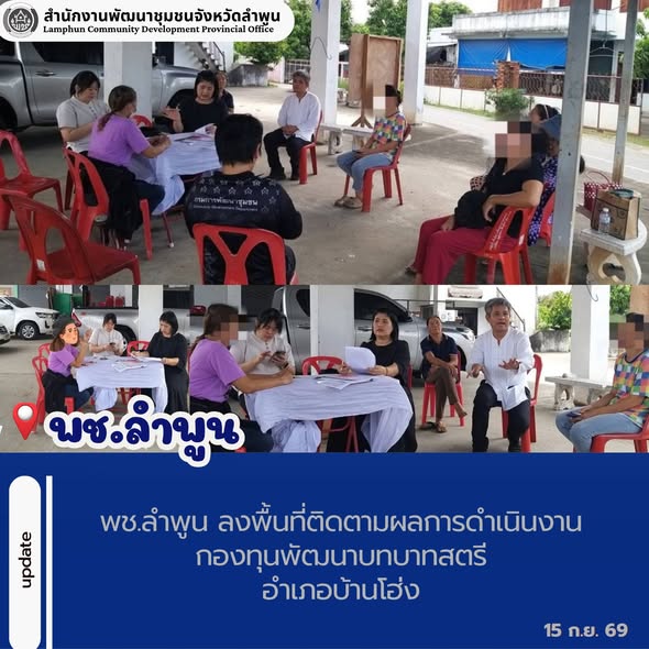 พช.ลำพูน ลงพื้นที่ติดตามผลการดำเนินงานกองทุนพัฒนาบทบาทสตรีอำเภอบ้านโฮ่ง